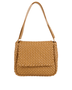 Cobble Intrecciato Shoulder Bag, Leather, Tan, MII, T, 3*